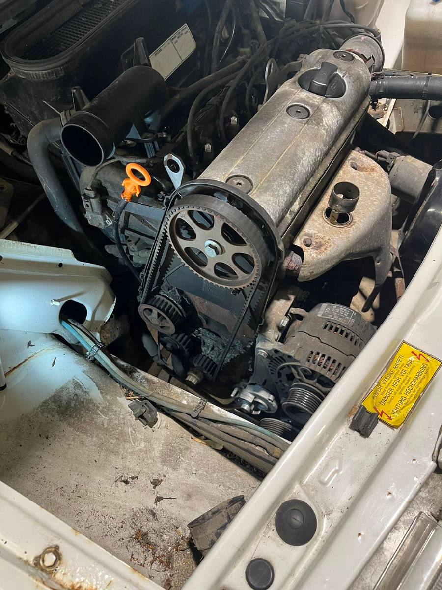 Timing belt replacement on an older VW engine